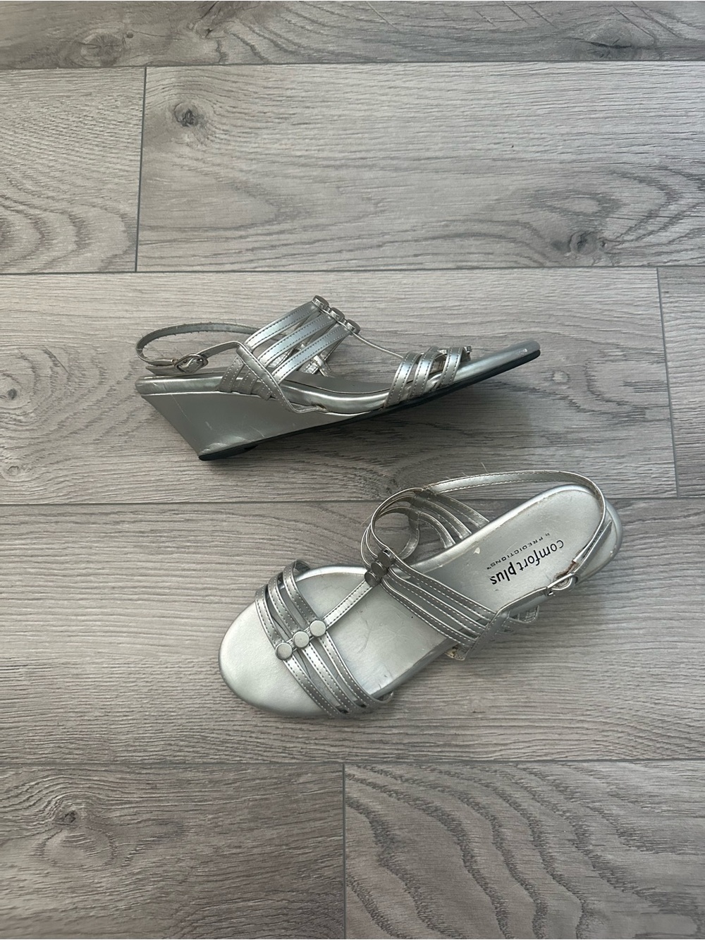 Silver Wedge Sandals
